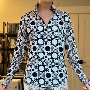 IBKUL Black and White Sun Protection Shirt